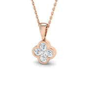 Diamond Flower Pendant Necklace in Gold Without Chain in 10K/14K gold and platinum with certified lab-grown or natural diamonds