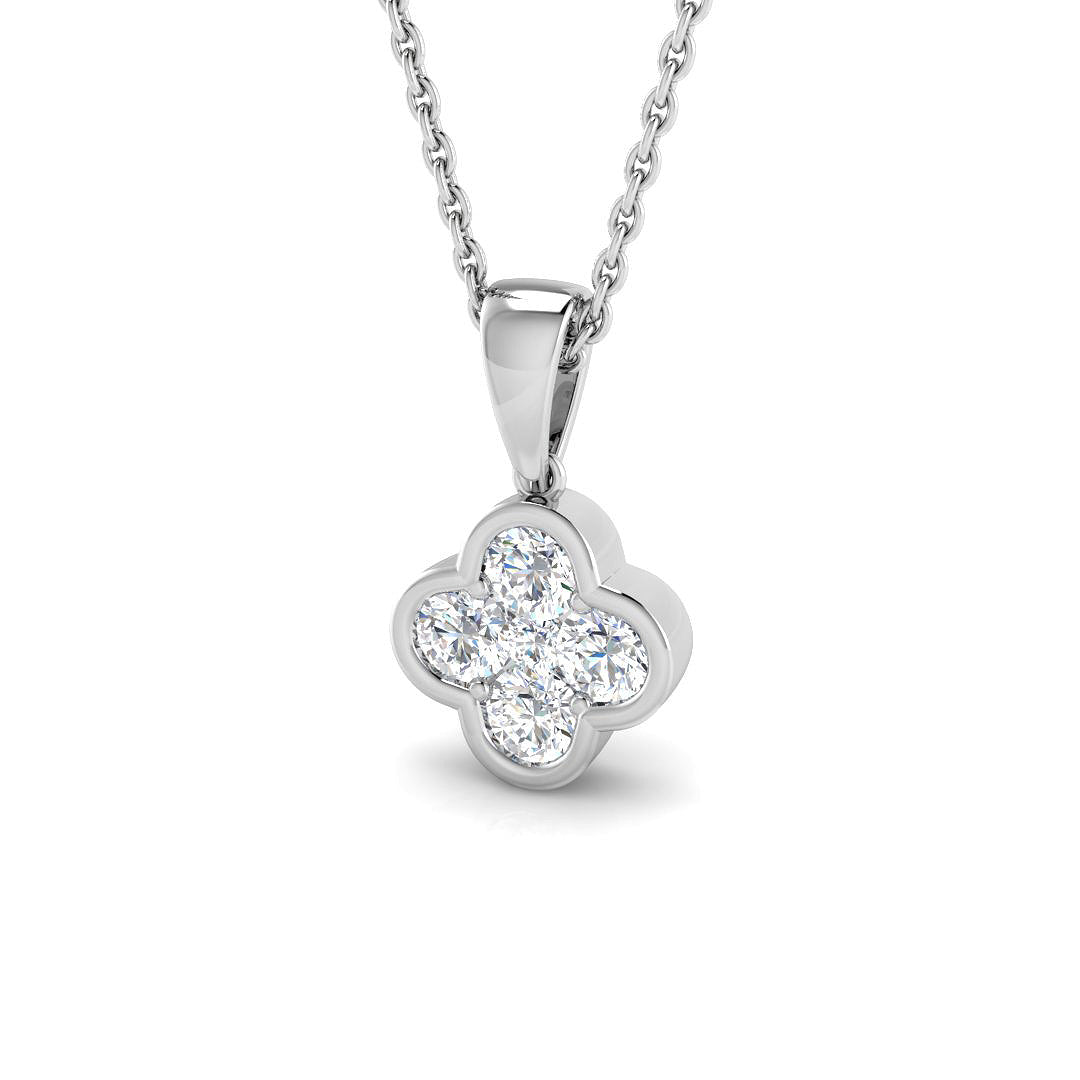 Diamond Flower Pendant Necklace in Gold Without Chain in 10K/14K gold and platinum with certified lab-grown or natural diamonds