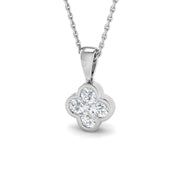 Diamond Flower Pendant Necklace in Gold Without Chain in 10K/14K gold and platinum with certified lab-grown or natural diamonds