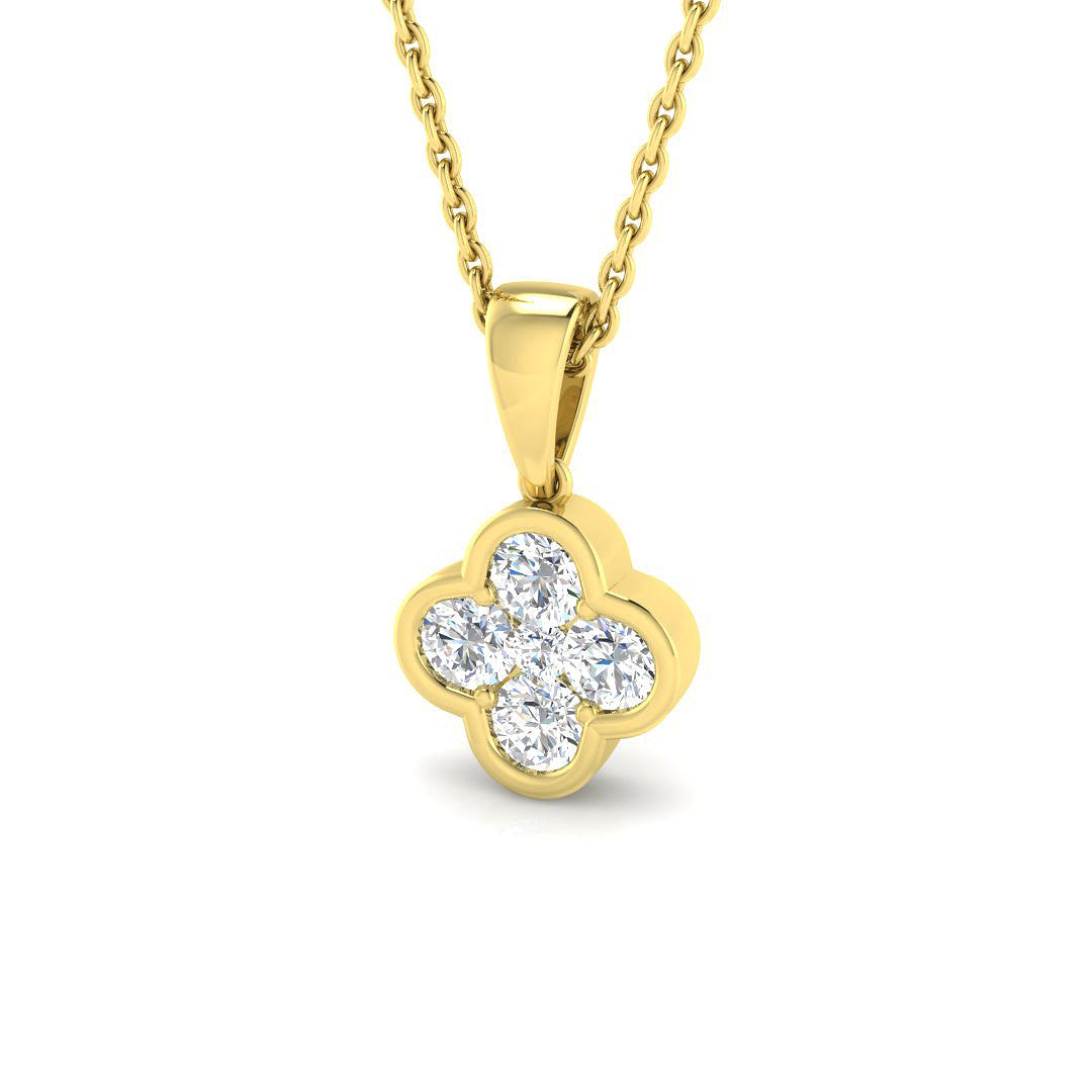 Diamond Flower Pendant Necklace in Gold Without Chain in 10K/14K gold and platinum with certified lab-grown or natural diamonds