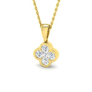 Diamond Flower Pendant Necklace in Gold Without Chain in 10K/14K gold and platinum with certified lab-grown or natural diamonds
