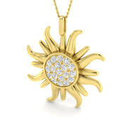 Sunburst Celestial Diamond Pendant 1.25ct Gold (Without Chain) in 10K/14K gold and platinum with certified lab-grown or natural diamonds