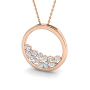 Diamond Circle of Life Pendant 0.5ct Gold & Platinum Necklace (Without Chain) in 10K/14K gold and platinum with certified lab-grown or natural diamonds