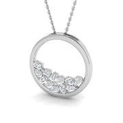 Diamond Circle of Life Pendant 0.5ct Gold & Platinum Necklace (Without Chain) in 10K/14K gold and platinum with certified lab-grown or natural diamonds