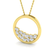 Diamond Circle of Life Pendant 0.5ct Gold & Platinum Necklace (Without Chain) in 10K/14K gold and platinum with certified lab-grown or natural diamonds