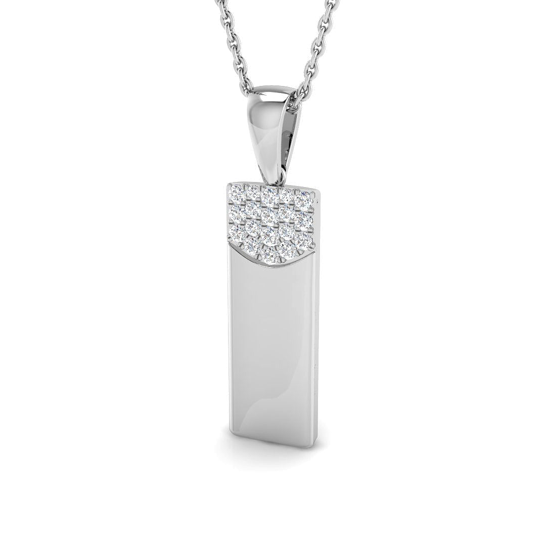 Fancy Diamond Bar Pendant in Gold Without Chain in 10K/14K gold and platinum with certified lab-grown or natural diamonds