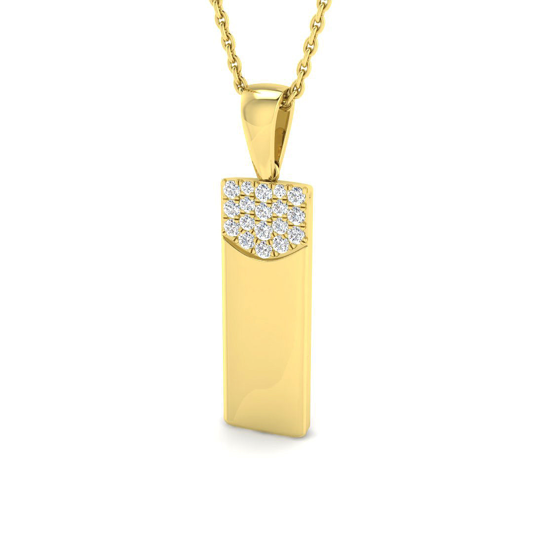 Fancy Diamond Bar Pendant in Gold Without Chain in 10K/14K gold and platinum with certified lab-grown or natural diamonds