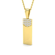 Fancy Diamond Bar Pendant in Gold Without Chain in 10K/14K gold and platinum with certified lab-grown or natural diamonds