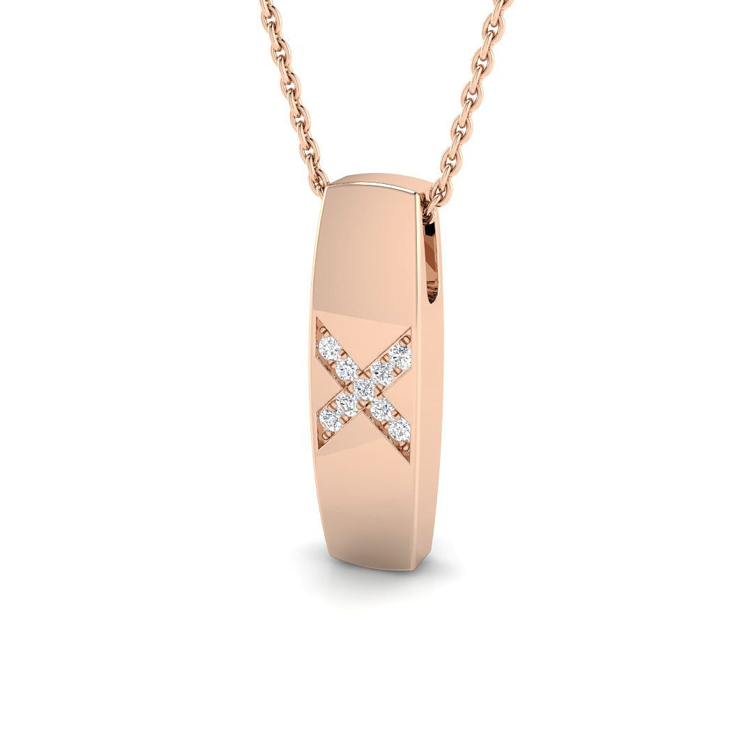 Diamond Pendant Necklace 0.1ct Gold & Platinum (Without Chain) in 10K/14K gold and platinum with certified lab-grown or natural diamonds