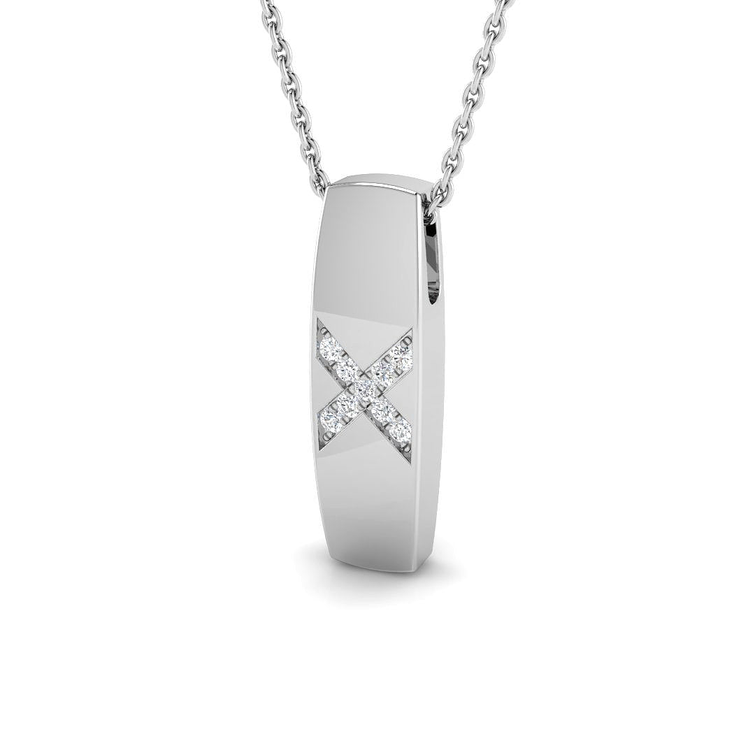 Diamond Pendant Necklace 0.1ct Gold & Platinum (Without Chain) in 10K/14K gold and platinum with certified lab-grown or natural diamonds