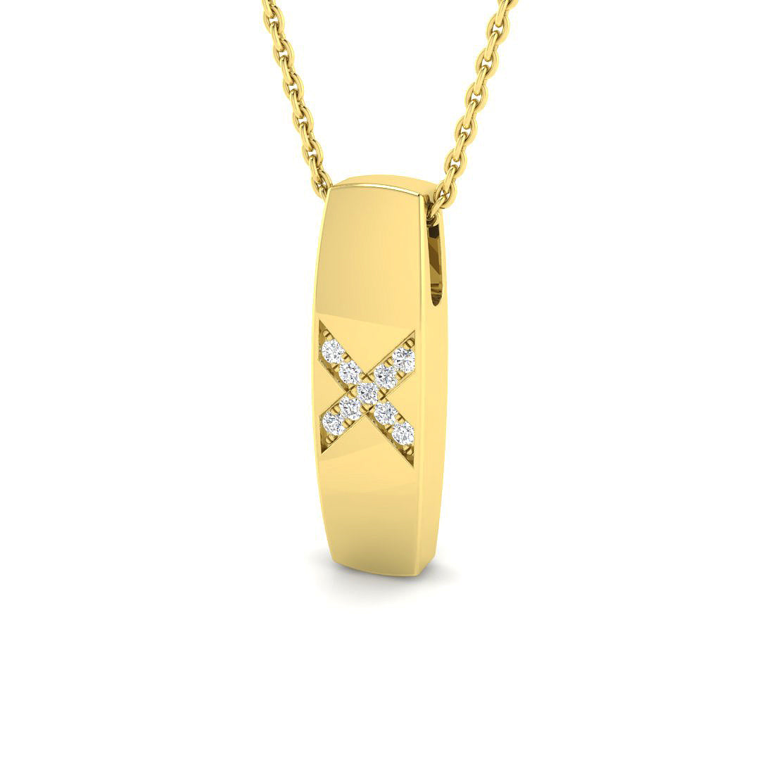 Diamond Pendant Necklace 0.1ct Gold & Platinum (Without Chain) in 10K/14K gold and platinum with certified lab-grown or natural diamonds