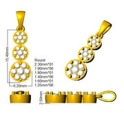 Three-Stone Diamond Pendant in 10K/14K gold and platinum with certified lab-grown or natural diamonds