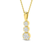 Three-Stone Diamond Pendant in 10K/14K gold and platinum with certified lab-grown or natural diamonds