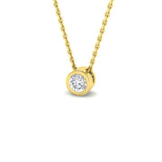 Round Diamond Solitaire Pendant 0.15ct-0.75ct Gold (Without Chain ) in 10K/14K gold and platinum with certified lab-grown or natural diamonds