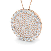Pavé Disc Diamond Pendant Necklace 5.5ct Gold (Without Chain) in 10K/14K gold and platinum with certified lab-grown or natural diamonds