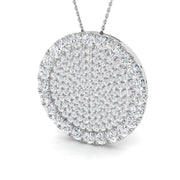 Pavé Disc Diamond Pendant Necklace 5.5ct Gold (Without Chain) in 10K/14K gold and platinum with certified lab-grown or natural diamonds