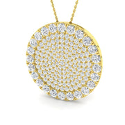 Pavé Disc Diamond Pendant Necklace 5.5ct Gold (Without Chain) in 10K/14K gold and platinum with certified lab-grown or natural diamonds