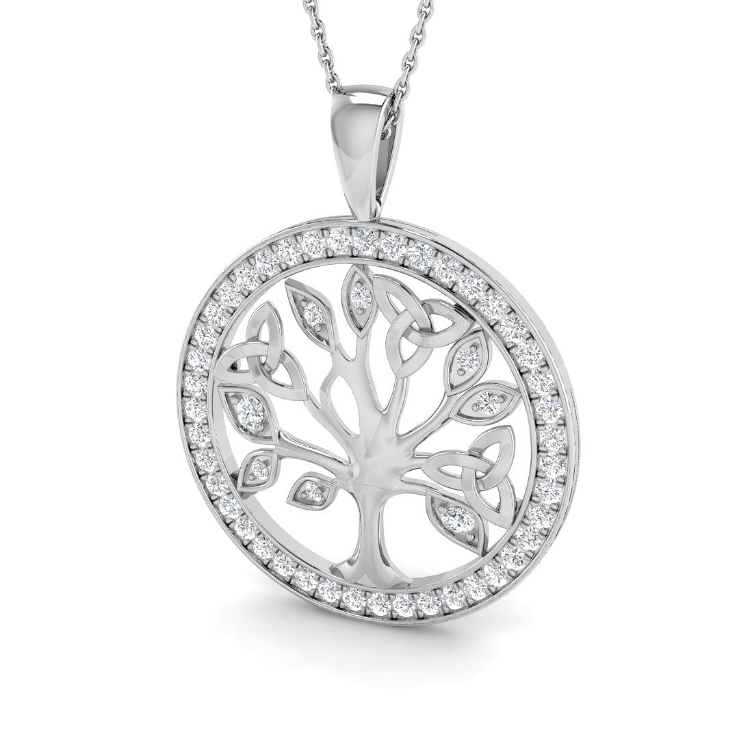 Tree of Life Fancy Diamond Pendant Gold (Without Chain) in 10K/14K gold and platinum with certified lab-grown or natural diamonds
