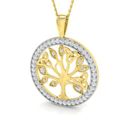 Tree of Life Fancy Diamond Pendant Gold (Without Chain) in 10K/14K gold and platinum with certified lab-grown or natural diamonds