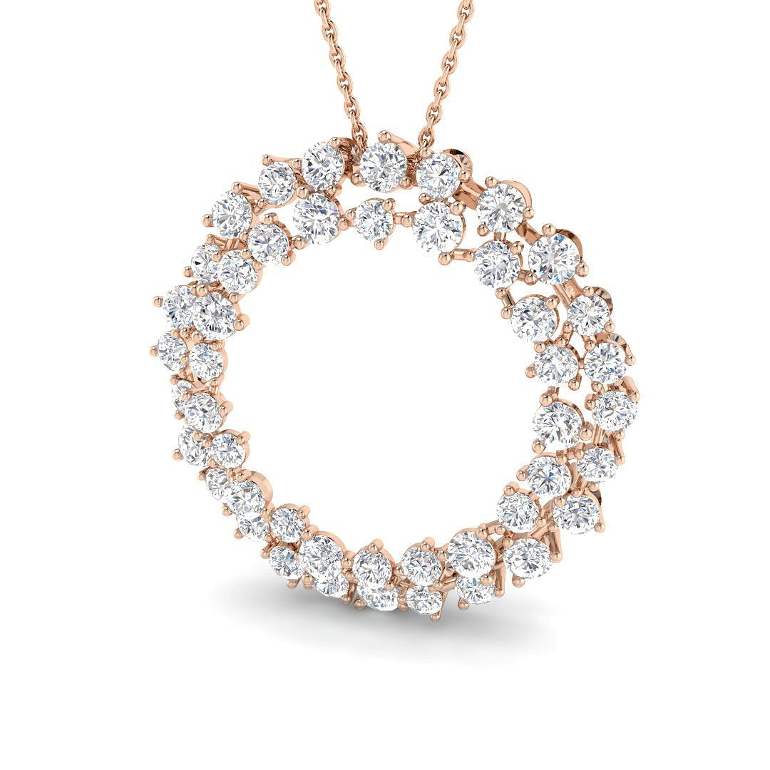Circle of Life Diamond Pendant 3ct Gold (Without Chain) in 10K/14K gold and platinum with certified lab-grown or natural diamonds