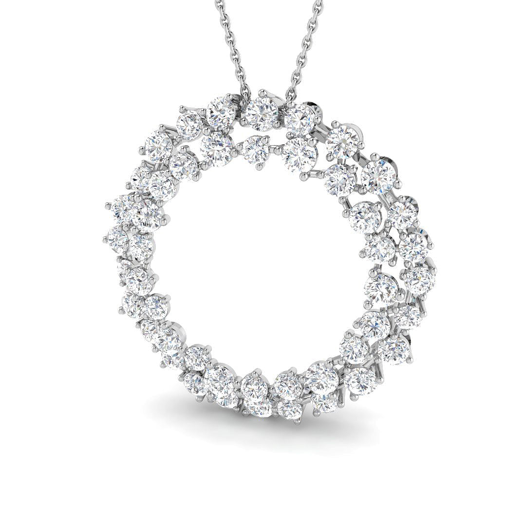 Circle of Life Diamond Pendant 3ct Gold (Without Chain) in 10K/14K gold and platinum with certified lab-grown or natural diamonds
