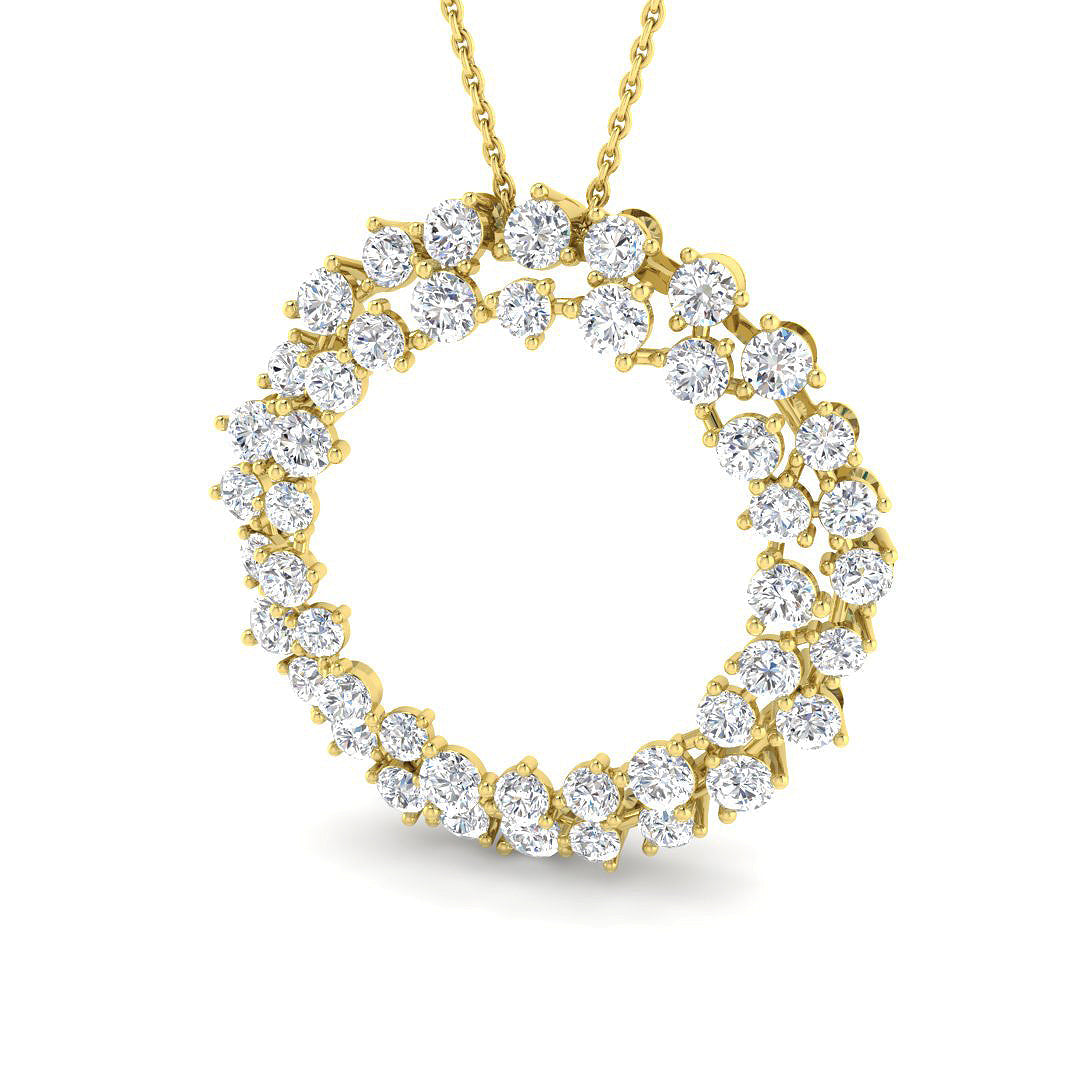 Circle of Life Diamond Pendant 3ct Gold (Without Chain) in 10K/14K gold and platinum with certified lab-grown or natural diamonds