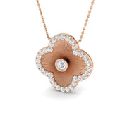 Diamond Clover Necklace 1ct Gold in 10K/14K gold and platinum with certified lab-grown or natural diamonds