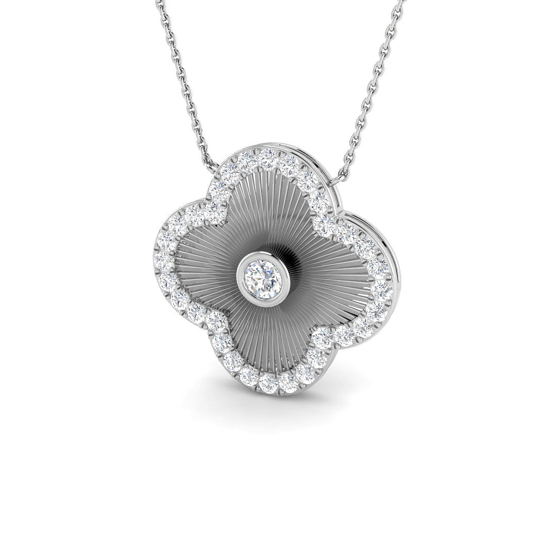 Diamond Clover Necklace 1ct Gold in 10K/14K gold and platinum with certified lab-grown or natural diamonds