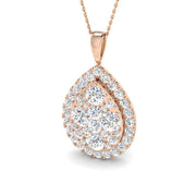 Cluster Diamond Pendant 5.5ct in 10K/14K gold and platinum with certified lab-grown or natural diamonds