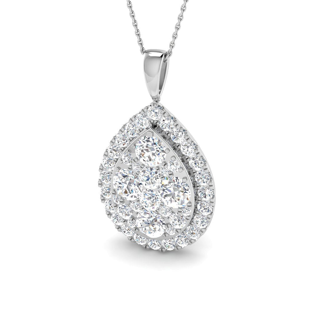 Cluster Diamond Pendant 5.5ct in 10K/14K gold and platinum with certified lab-grown or natural diamonds