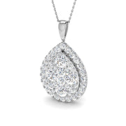 Cluster Diamond Pendant 5.5ct in 10K/14K gold and platinum with certified lab-grown or natural diamonds