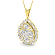 Cluster Diamond Pendant 5.5ct in 10K/14K gold and platinum with certified lab-grown or natural diamonds