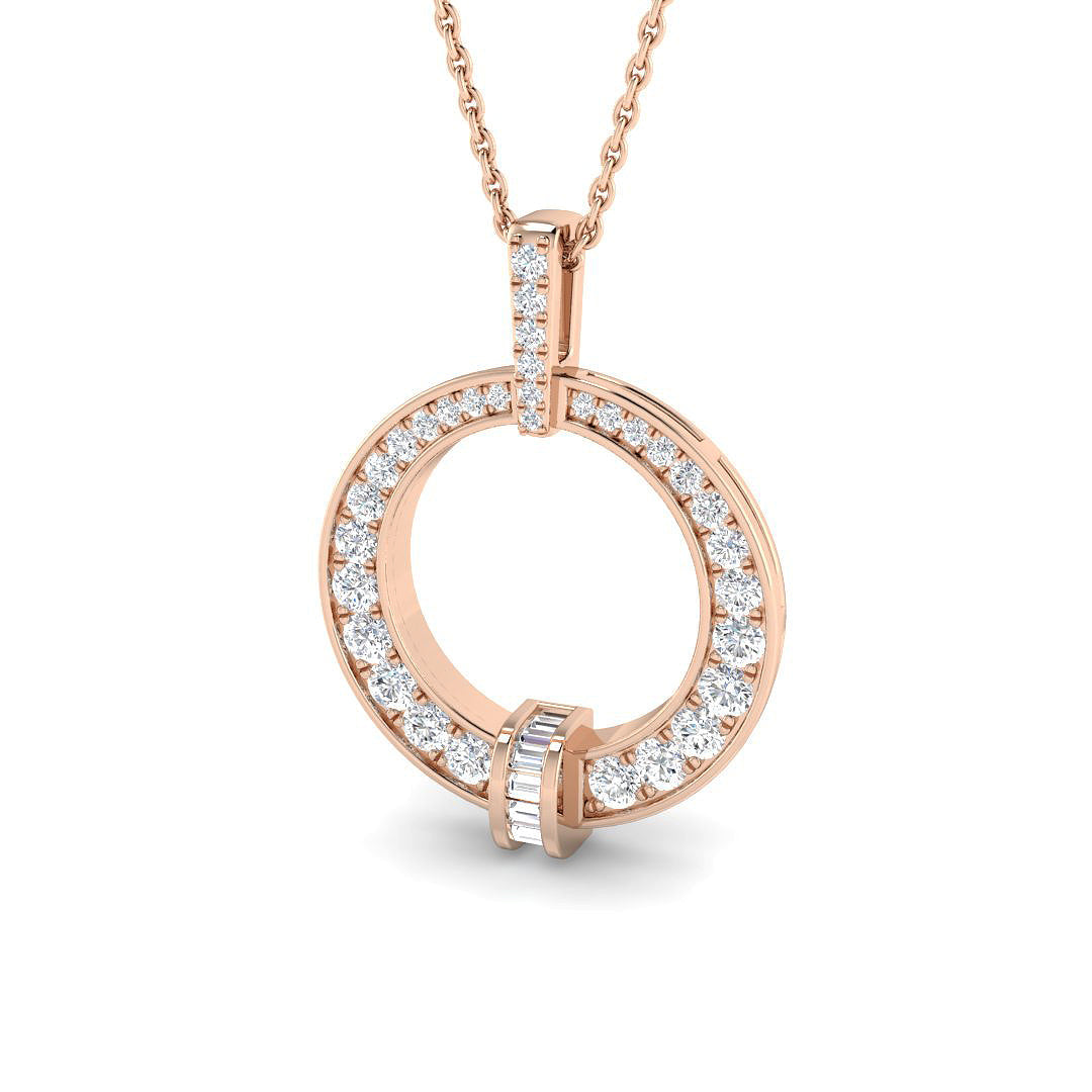 Carat Diamond Necklaces Circle of Life 0.5ct Gold (Without Chain ) in 10K/14K gold and platinum with certified lab-grown or natural diamonds