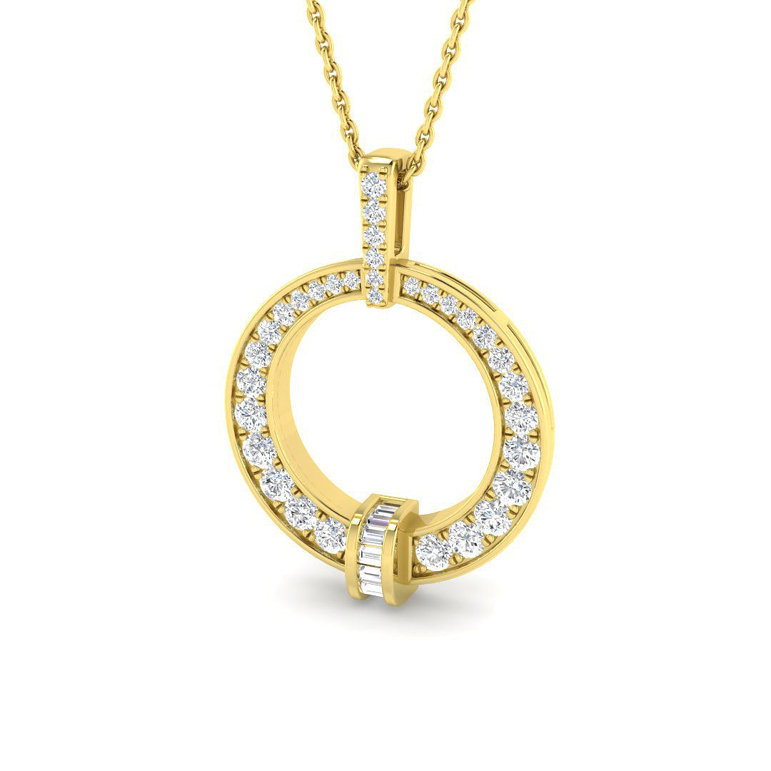 Carat Diamond Necklaces Circle of Life 0.5ct Gold (Without Chain ) in 10K/14K gold and platinum with certified lab-grown or natural diamonds