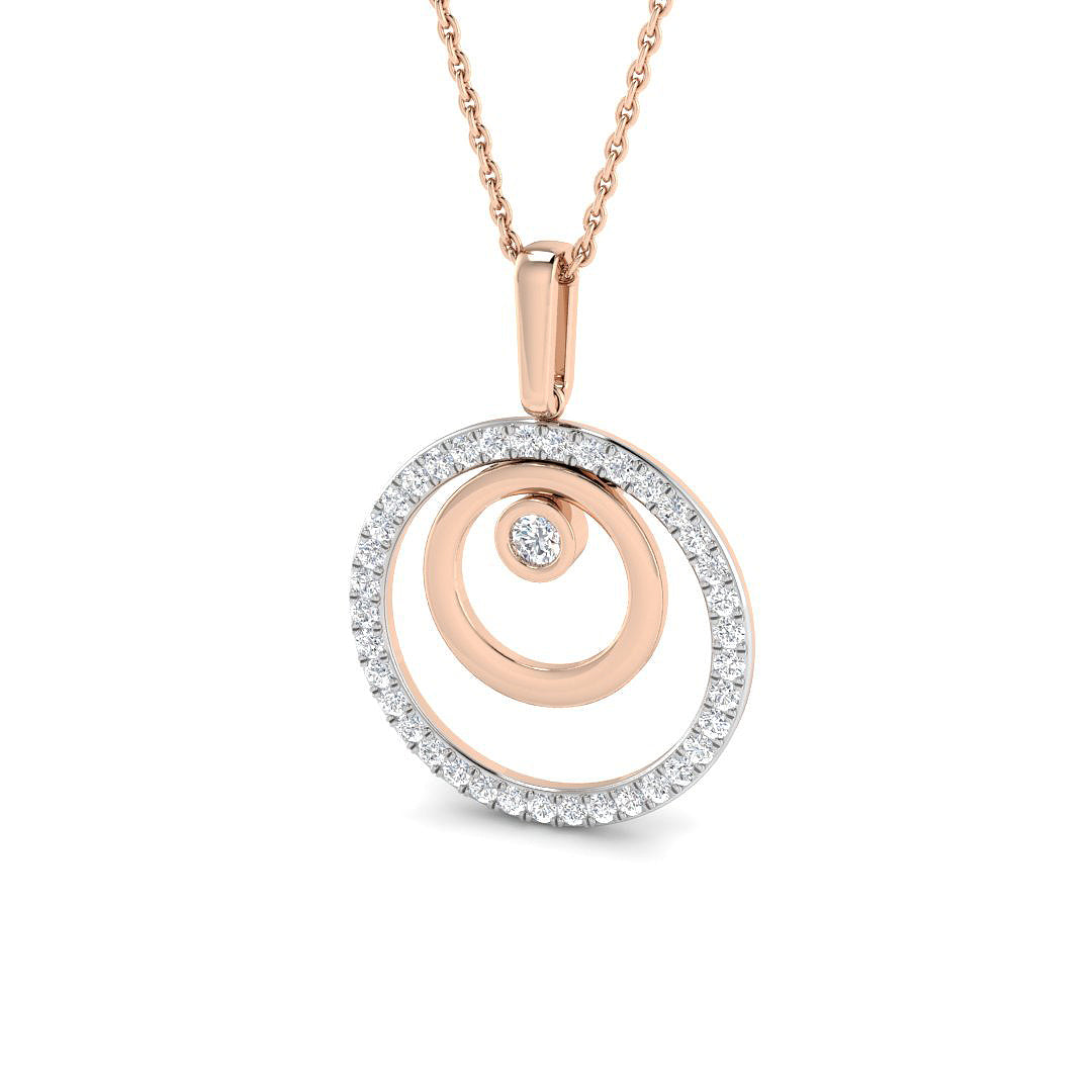 Circle of Life Diamond Pendant 0.5-0.75ct Gold & Platinum Without Chain in 10K/14K gold and platinum with certified lab-grown or natural diamonds