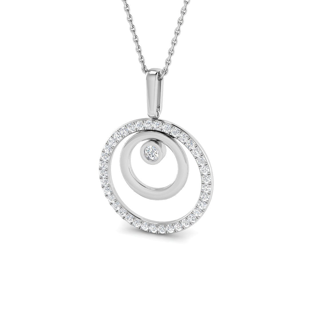 Circle of Life Diamond Pendant 0.5-0.75ct Gold & Platinum Without Chain in 10K/14K gold and platinum with certified lab-grown or natural diamonds