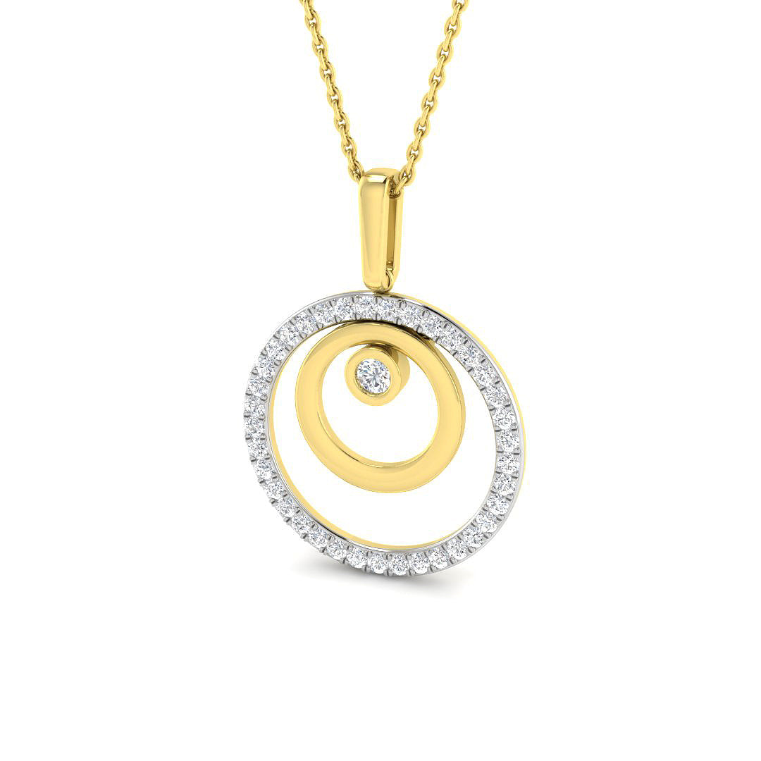 Circle of Life Diamond Pendant 0.5-0.75ct Gold & Platinum Without Chain in 10K/14K gold and platinum with certified lab-grown or natural diamonds