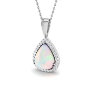 Opal Diamond Pendant 1.5-4ct Gold & Platinum Necklace (Without Chain) in 10K/14K gold and platinum with certified lab-grown or natural diamonds