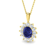 Amber Gemstone Pendant 4.5ct Gold Diana(Without Chain ) in 10K/14K gold and platinum with certified lab-grown or natural diamonds