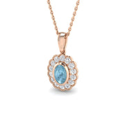 Aquamarine Pendant 0.75ct in 10K/14K gold and platinum with certified lab-grown or natural diamonds