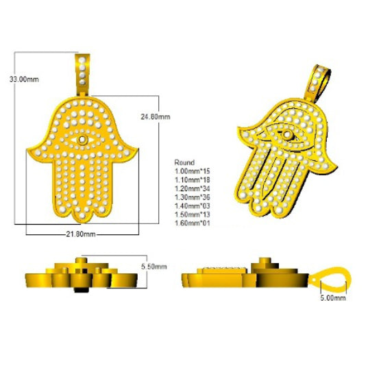 Evil Eye Protection Necklace in 10K/14K gold and platinum with certified lab-grown or natural diamonds