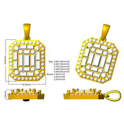 Baguette Brilliant Pendant Necklace in 10K/14K gold and platinum with certified lab-grown or natural diamonds