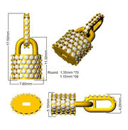 Diamond Lock Pendant Necklace in 10K/14K gold and platinum with certified lab-grown or natural diamonds