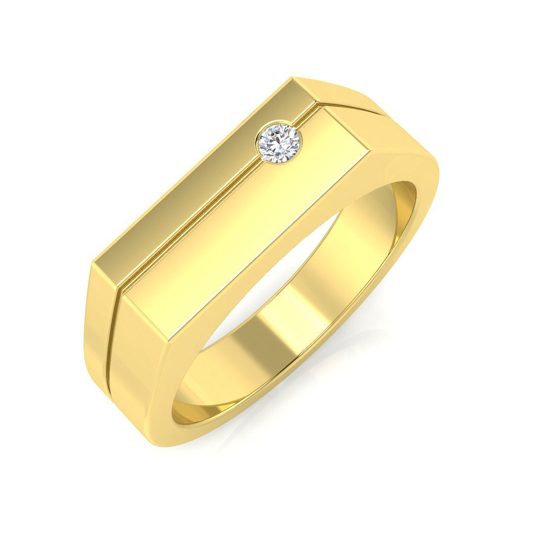 Lab-Grown Round Cut Men's Diamond Ring in 10K/14K gold and platinum with certified lab-grown or natural diamonds