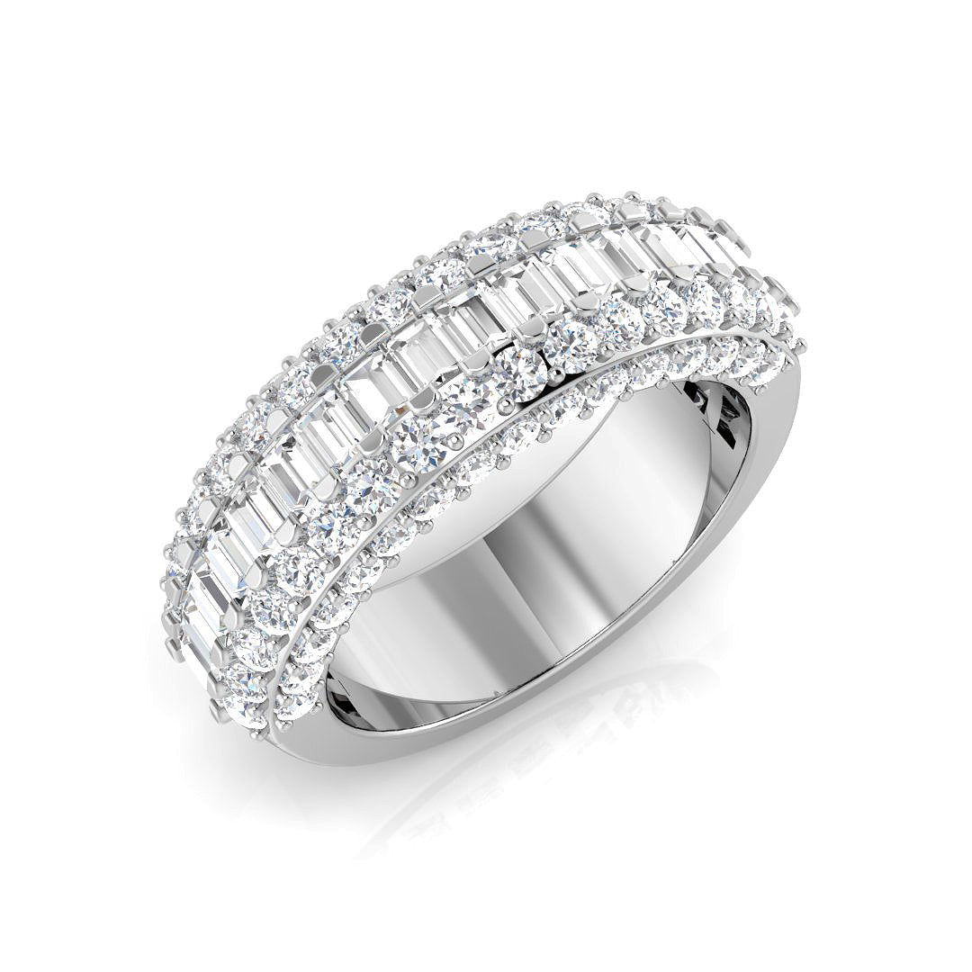 Diamond Baguette & Brilliant Ring in 10K/14K gold and platinum with certified lab-grown or natural diamonds