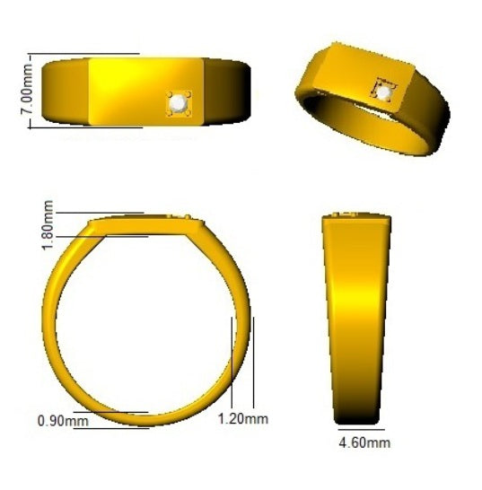 Men's Diamond Ring in Gold & in 10K/14K gold and platinum with certified lab-grown or natural diamonds