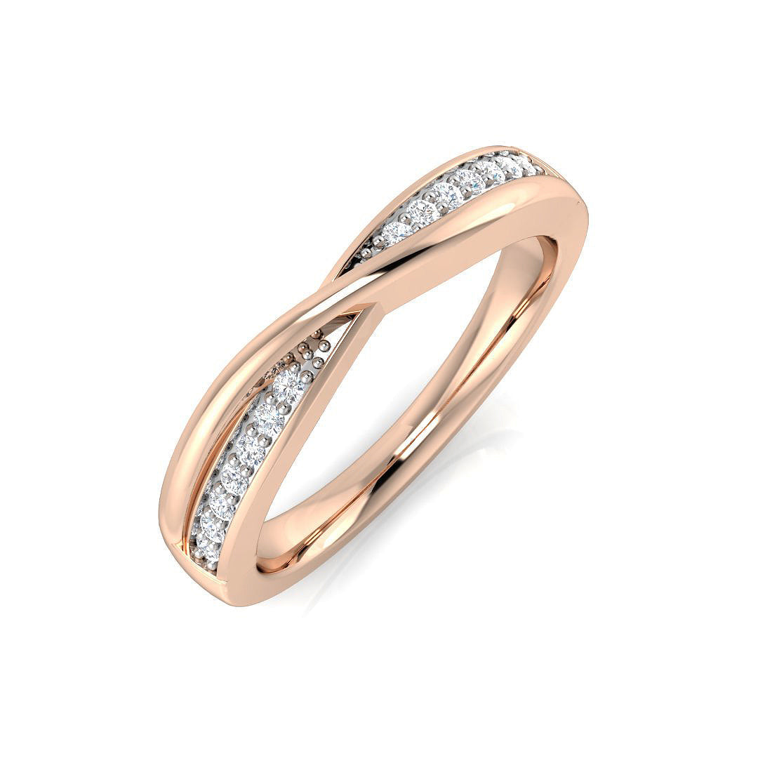 Diamond Half Eternity Ring in 10K/14K gold and platinum with certified lab-grown or natural diamonds