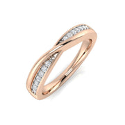 Diamond Half Eternity Ring in 10K/14K gold and platinum with certified lab-grown or natural diamonds
