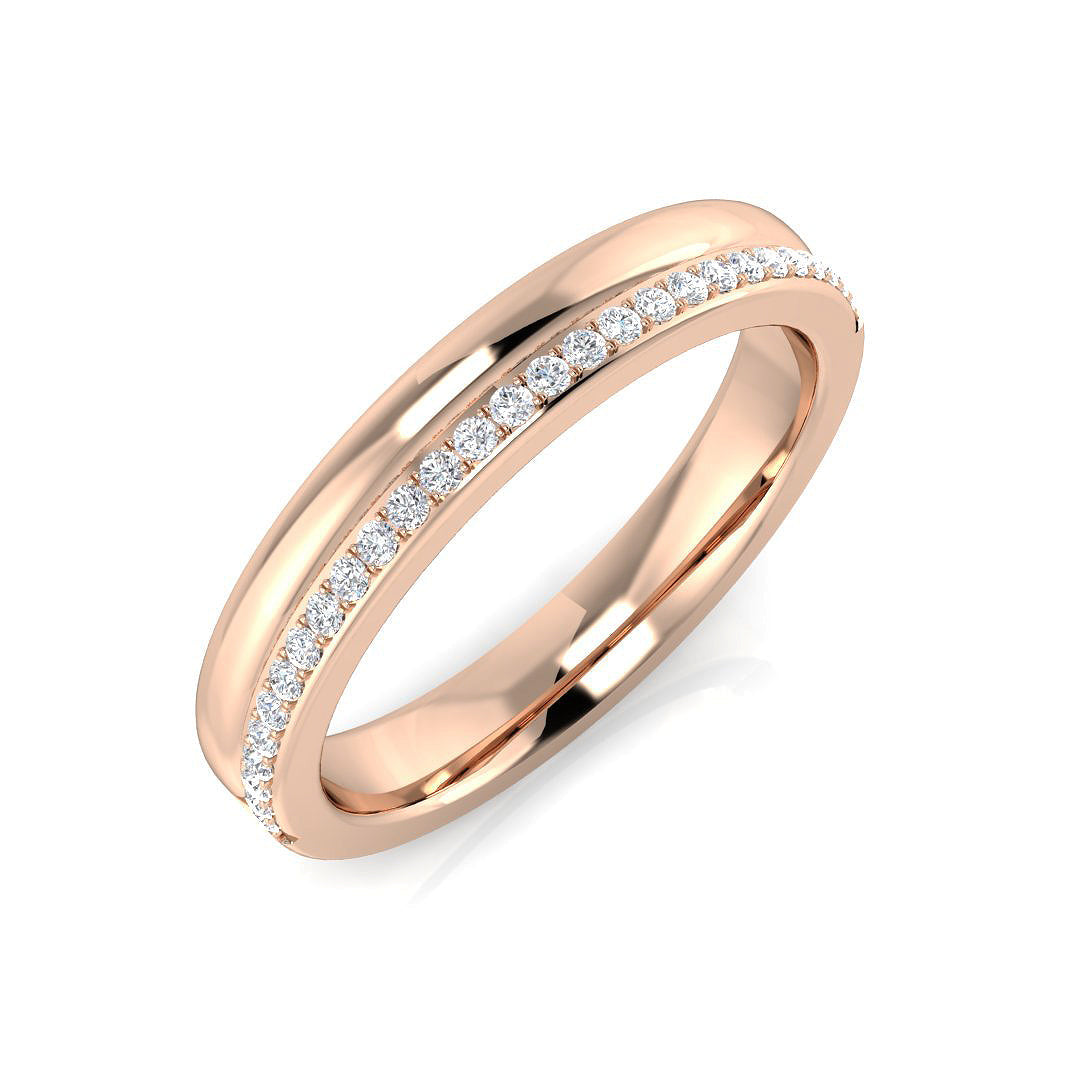 Diamond Half Eternity Ring in 10K/14K gold and platinum with certified lab-grown or natural diamonds