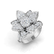 Large Floral Diamond Cluster Ring 2.50ct in 10K/14K gold and platinum with certified lab-grown or natural diamonds